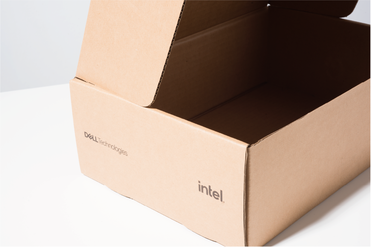 Single Black Kraft Mailer Box inside