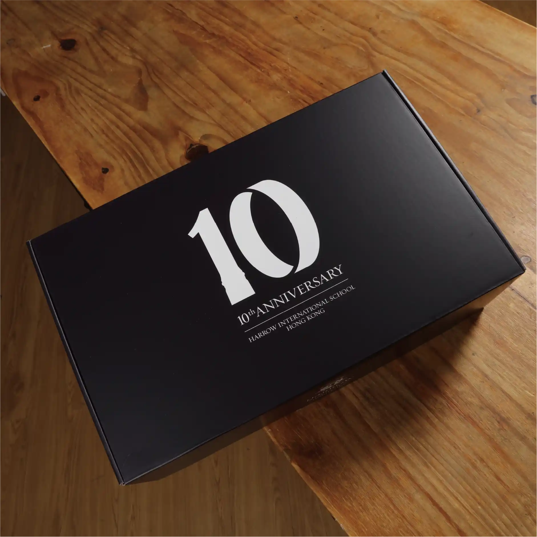 Full Color Mailer Box under wood background